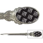 French France Fleur De Lys Metal Pattern black and white antique vintage black rocker Letter Opener Front