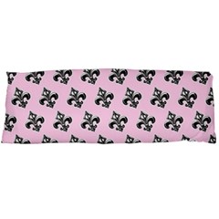 French France Fleur De Lys Metal Pattern Black And White Antique Vintage Pink And Black Rocker Body Pillow Case (dakimakura) by Quebec