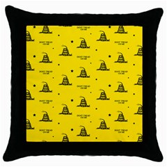 Gadsden Flag Don t Tread On Me Yellow And Black Pattern With American Stars Throw Pillow Case (black) by snek