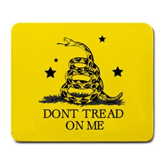 Gadsden Flag Don t Tread On Me Yellow And Black Pattern With American Stars Large Mousepads by snek