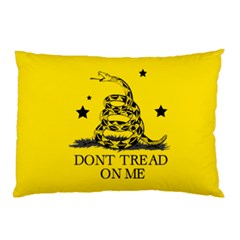 Gadsden Flag Don t Tread On Me Yellow And Black Pattern With American Stars Pillow Case by snek