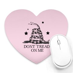 Gadsden Flag Don t Tread On Me Light Pink And Black Pattern With American Stars Heart Mousepads by snek