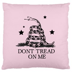 Gadsden Flag Don t Tread On Me Light Pink And Black Pattern With American Stars Large Flano Cushion Case (one Side) by snek