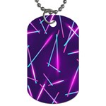 Retrowave Aesthetic vaporwave retro memphis pattern 80s design geometric shapes futurist purple pink blue neon light Dog Tag (One Side) Front