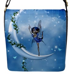 Little Fairy Dancing On The Moon Flap Closure Messenger Bag (s) by FantasyWorld7