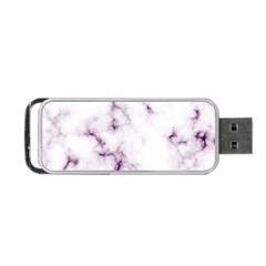 White Marble Violet Purple Veins Accents Texture Printed Floor Background Luxury Portable Usb Flash (one Side) by genx