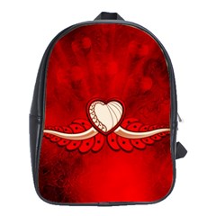 Love, Wonderful Elegant Heart School Bag (xl) by FantasyWorld7