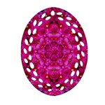 Flower Suprise To Love And Enjoy Oval Filigree Ornament (Two Sides) Back