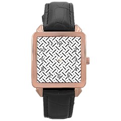 Design Repeating Seamless Pattern Geometric Shapes Scrapbooking Rose Gold Leather Watch  by Vaneshart