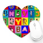 Alphabet Pattern Heart Mousepads Front