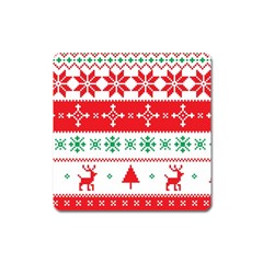 Ugly Christmas Sweater Pattern Square Magnet by Sobalvarro