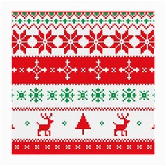 Ugly Christmas Sweater Pattern Medium Glasses Cloth (2 Sides) by Sobalvarro