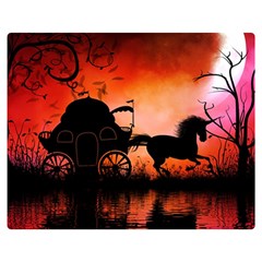 Drive In The Night By Carriage Double Sided Flano Blanket (medium)  by FantasyWorld7