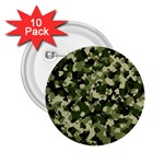 Dark Green Camouflage Army 2.25  Buttons (10 pack)  Front