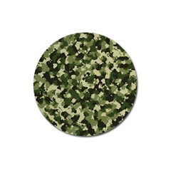 Dark Green Camouflage Army Magnet 3  (round) by McCallaCoultureArmyShop