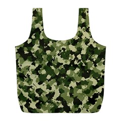 Dark Green Camouflage Army Full Print Recycle Bag (l) by McCallaCoultureArmyShop