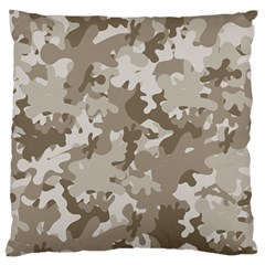 Tan Army Camouflage Large Flano Cushion Case (one Side) by mccallacoulture