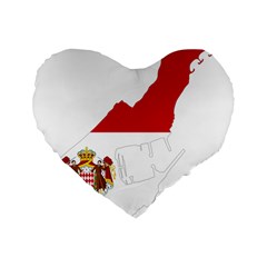 Monaco Country Europe Flag Borders Standard 16  Premium Heart Shape Cushions by Sapixe