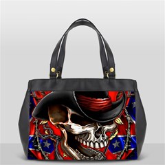 Confederate Flag Usa America United States Csa Civil War Rebel Dixie Military Poster Skull Oversize Office Handbag by Sapixe