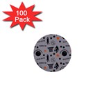 Slam Dunk Basketball Gray 1  Mini Buttons (100 pack)  Front