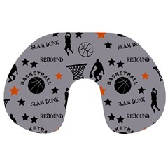 Slam Dunk Basketball Gray Travel Neck Pillow by mccallacoulturesports