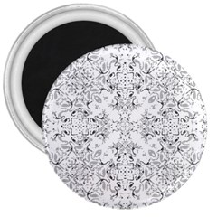 Black And White Decorative Ornate Pattern 3  Magnets by dflcprintsclothing