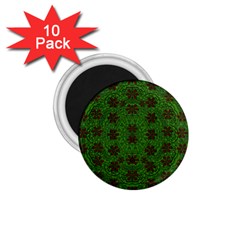 Rose Stars So Beautiful On Green 1 75  Magnets (10 Pack)  by pepitasart