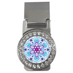 MANDALA BLUE Money Clips (CZ)  Front