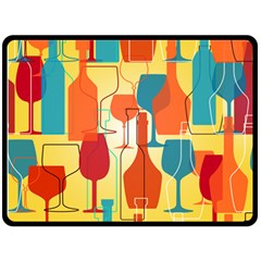 I Love Wine Double Sided Fleece Blanket (large)  by designsbymallika