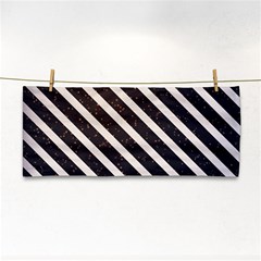 Silver Stripes Pattern Hand Towel by designsbymallika