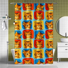 Cute Tiger Pattern Shower Curtain 48  X 72  (small)  by designsbymallika