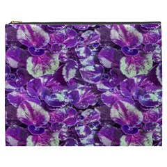 Botanical Violet Print Pattern 2 Cosmetic Bag (xxxl) by dflcprintsclothing