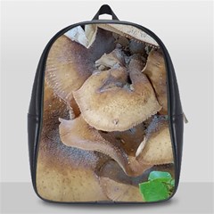 Close Up Mushroom Abstract School Bag (large) by Fractalsandkaleidoscopes