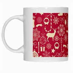 Christmas Pattern Background White Mugs by Vaneshart