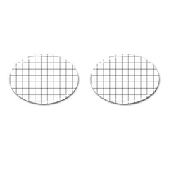 Aesthetic Black And White Grid Paper Imitation Cufflinks (oval) by genx