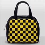 Checkerboard Pattern Black and Yellow Ancap Libertarian Classic Handbag (One Side) Front