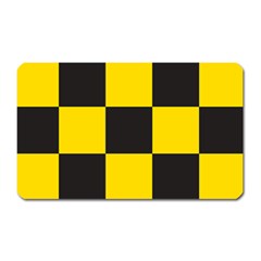 Checkerboard Pattern Black And Yellow Ancap Libertarian Magnet (rectangular) by snek