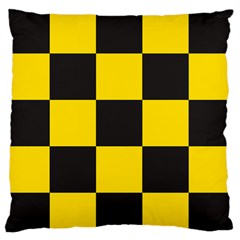 Checkerboard Pattern Black And Yellow Ancap Libertarian Standard Flano Cushion Case (one Side) by snek