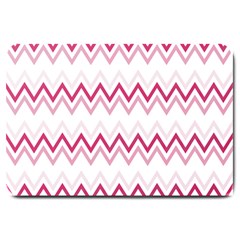 Chevrons Rose/blanc Large Doormat  by kcreatif