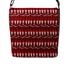 Bearded Santa Pattern Flap Closure Messenger Bag (l) by bloomingvinedesign