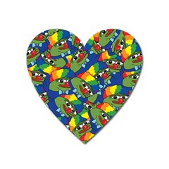 Clown World Pepe The Frog Honkhonk Meme Kekistan Funny Pattern Blue  Heart Magnet by snek