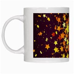 Colorful Confetti Stars Paper Particles Scattering Randomly Dark Background With Explosion Golden St White Mugs by Vaneshart