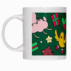 Funny Decoration Christmas Pattern Background White Mugs by Vaneshart