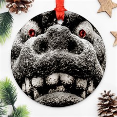 Monster Sculpture Extreme Close Up Illustration 2 Ornament (round) by dflcprintsclothing