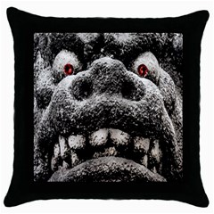 Monster Sculpture Extreme Close Up Illustration 2 Throw Pillow Case (black) by dflcprintsclothing