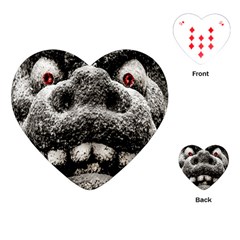 Monster Sculpture Extreme Close Up Illustration 2 Playing Cards Single Design (heart) by dflcprintsclothing