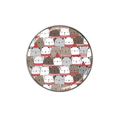 Cute Adorable Bear Merry Christmas Happy New Year Cartoon Doodle Seamless Pattern Hat Clip Ball Marker (4 Pack) by Vaneshart