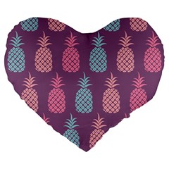 Pineapple Wallpaper Pattern 1462307008mhe Large 19  Premium Heart Shape Cushions by Sobalvarro