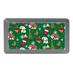 Colorful Funny Christmas Pattern Green Memory Card Reader (mini) by Vaneshart