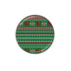 Knitted Christmas Pattern Green Red Hat Clip Ball Marker (10 Pack) by Vaneshart